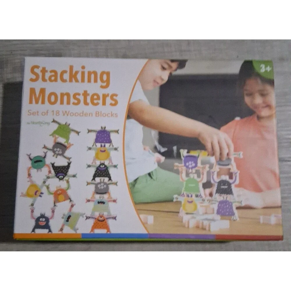 Stacking Monsters Set of 18 Wooden Monster Blocks
